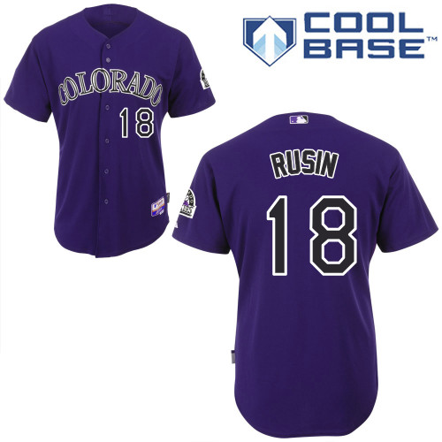 Chris Rusin #18 MLB Jersey-Colorado Rockies Men's Authentic Alternate 1 Cool Base Baseball Jersey